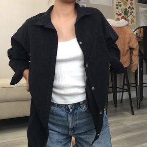 Black Corduroy Button Up